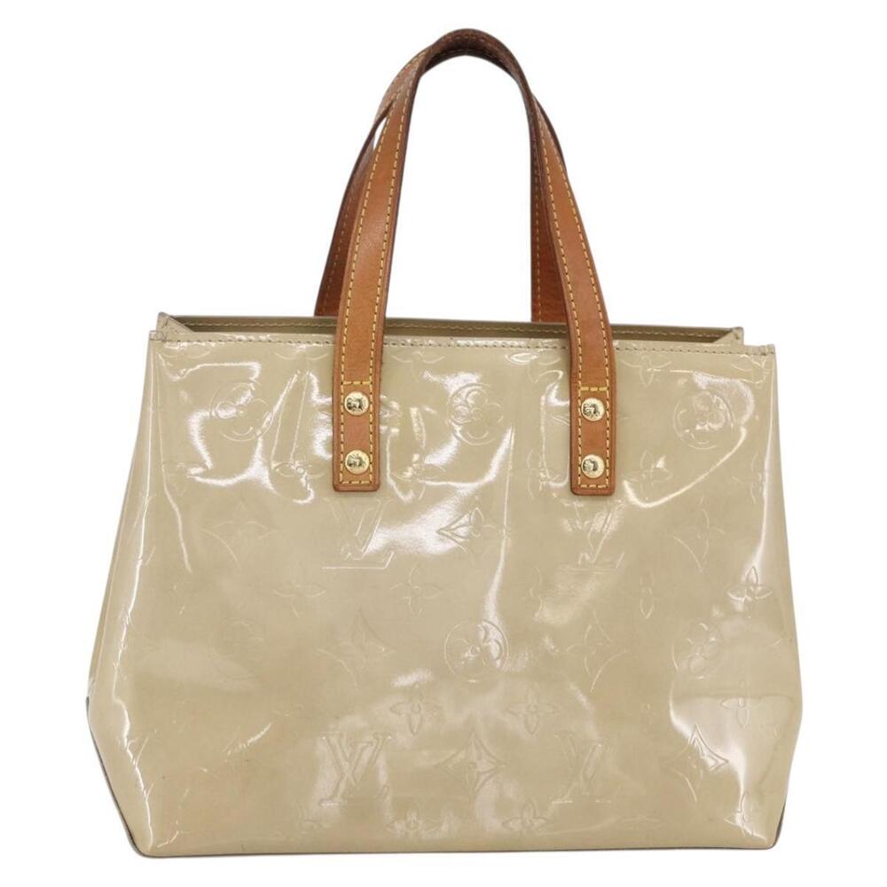 LOUIS VUITTON Monogram Vernis Reade PM Hand Bag Beige M91334 LV Auth 148756